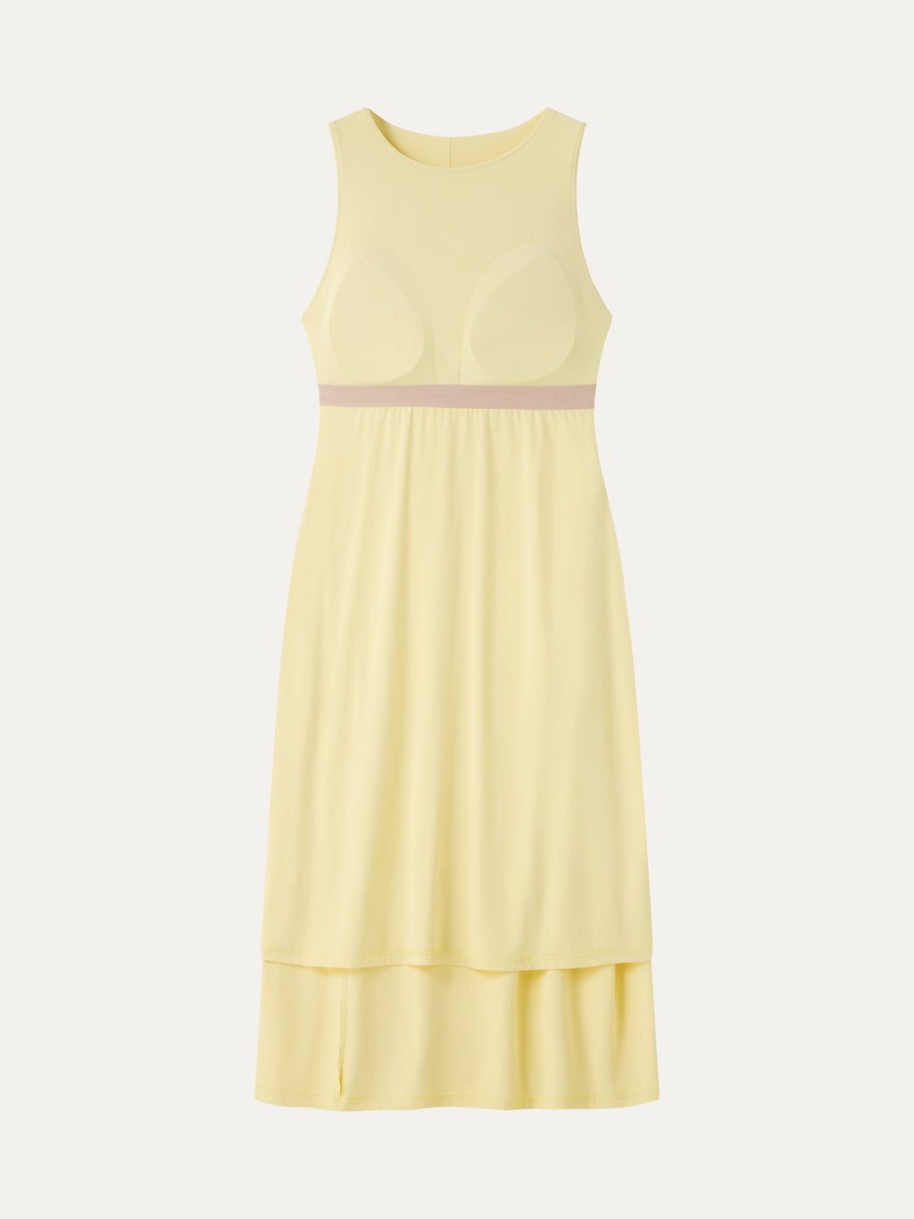 Matte Smooth Gathered Sleeveless Midi Bra Dress