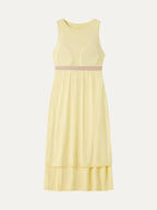 Matte Smooth Gathered Sleeveless Midi Bra Dress