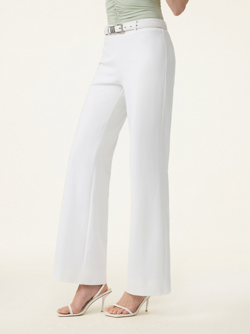 2Pcs Set Cowl Asymmetrical Tucked Top & Wide Leg Pant with Pockets