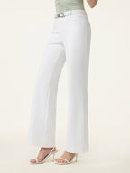 2Pcs Set Cowl Asymmetrical Tucked Top & Wide Leg Pant with Pockets