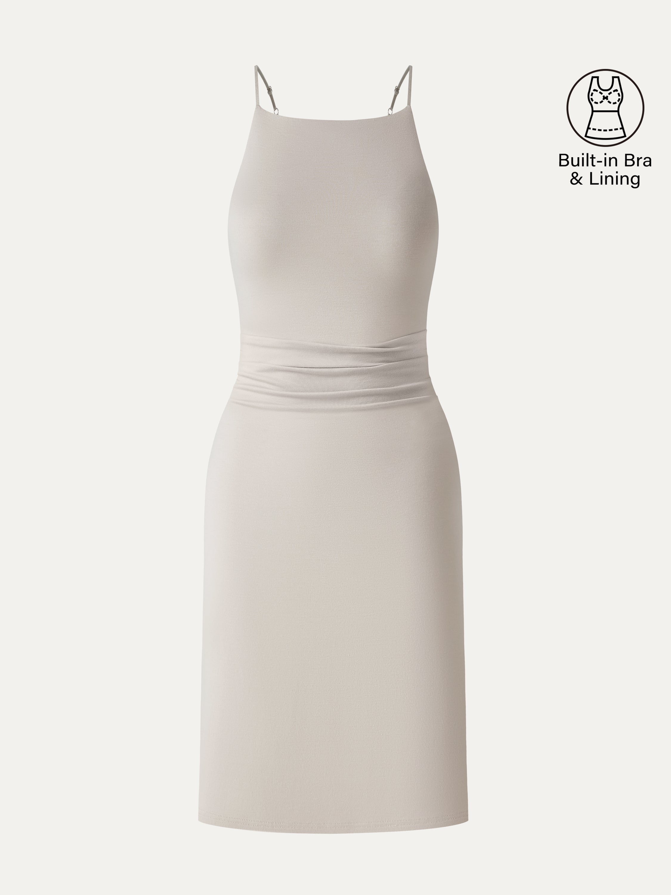 CoolTouch A-Line Rcuhed Mini Bra Dress
