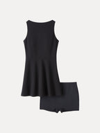 Classy Boatneck Fit-and-Flare Mini Bra Dress
