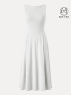 Boatneck Bamboo Ponte Bra Midi Dress with Pockets