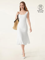 Scoop Neck Midi Low Back Bra Dress