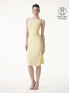 Matte Smooth Gathered Sleeveless Midi Bra Dress