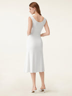 Scoop Neck Midi Low Back Bra Dress