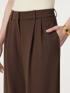 2Pcs Set Boatneck Relaxed Top & Wide Leg Pant with Pockets