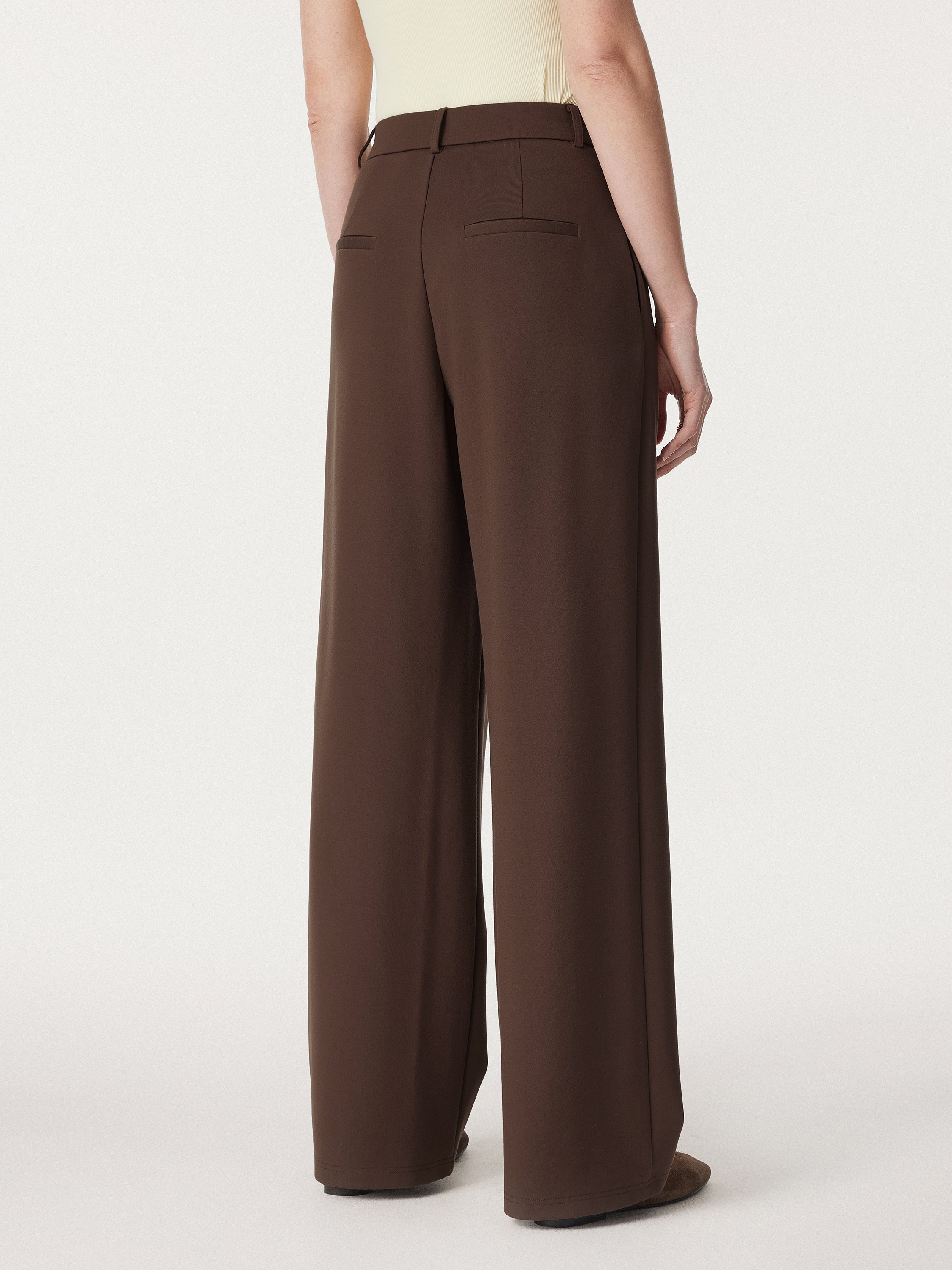 2Pcs Set Boatneck Relaxed Top & Wide Leg Pant with Pockets
