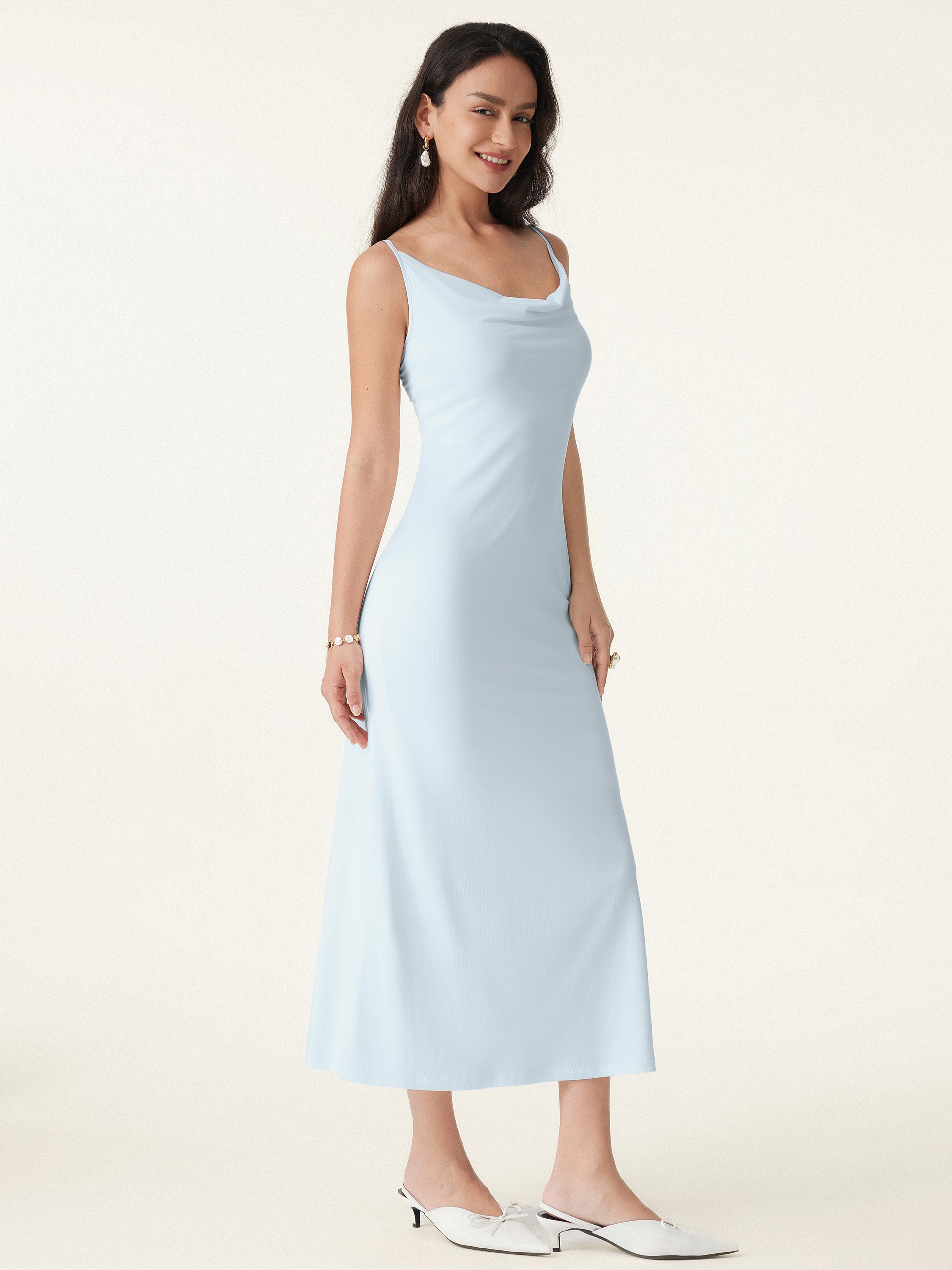 Effortless Vacay Cowl Neck Midi Bra Dress