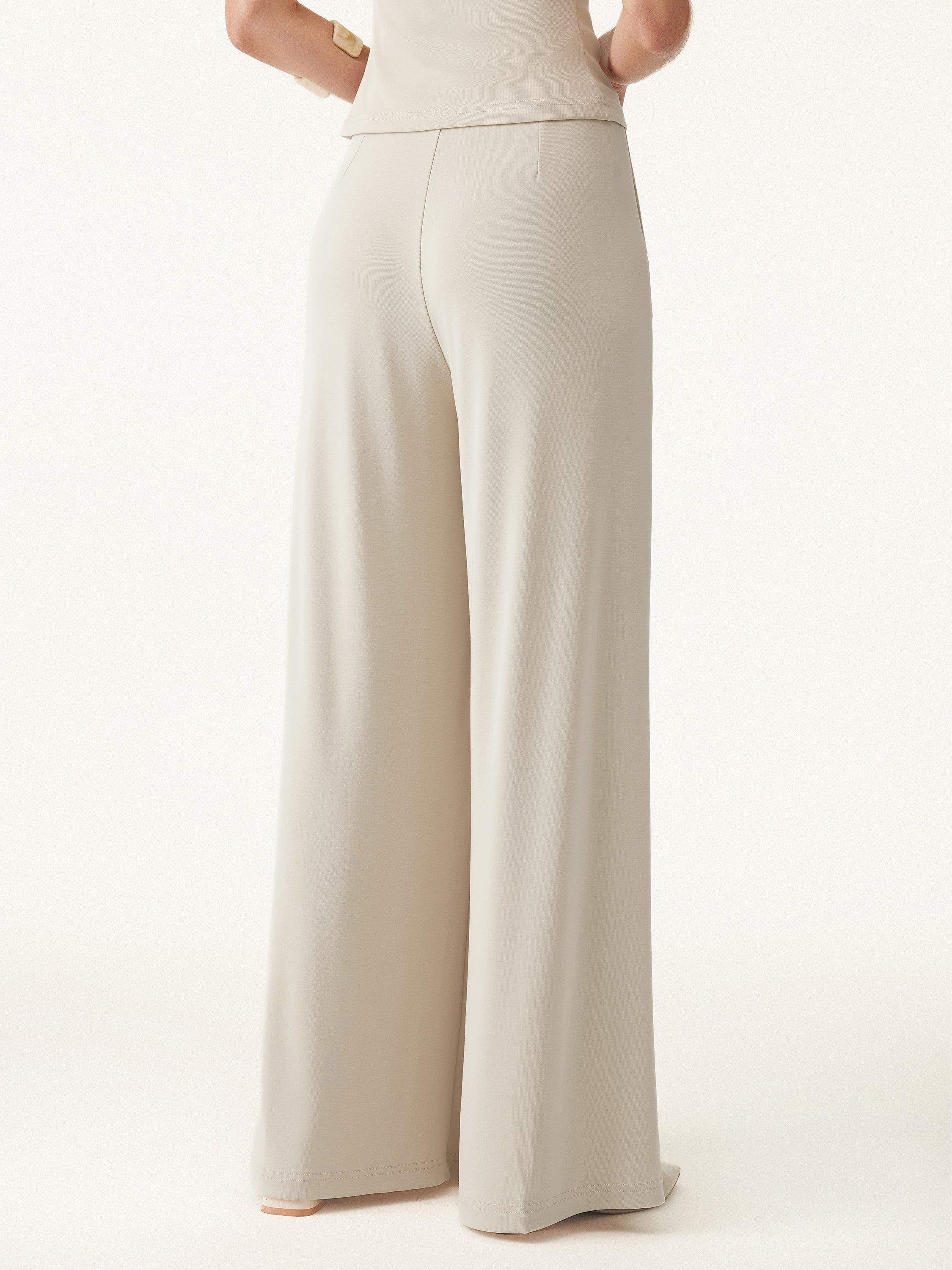 2Pcs Set Boatneck Batwing Sleeve Top & Wide Leg Palazzo Pant with Pockets