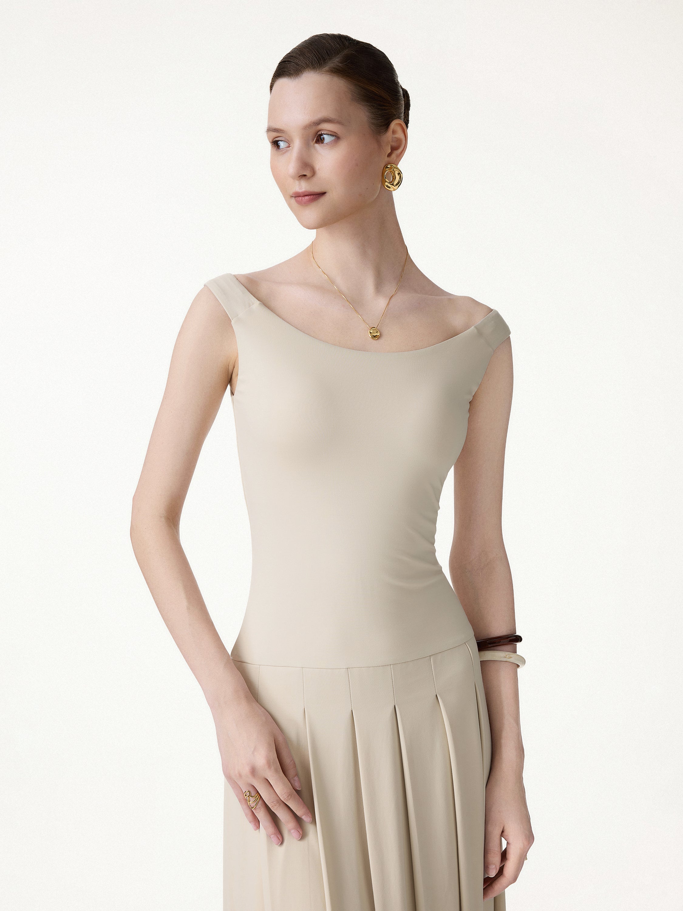 CoolTouch Multi-Wear Pleated Midi Bra Dress