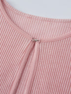2Pcs Set V-Neck Spaghetti Bra Tank & Knit Relaxed Long Sleeve Cardigan