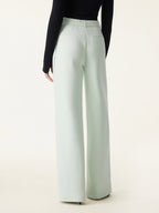 2Pcs Set Mockneck Cropped Bra Top & Slimming High Rise Wide Leg Pant
