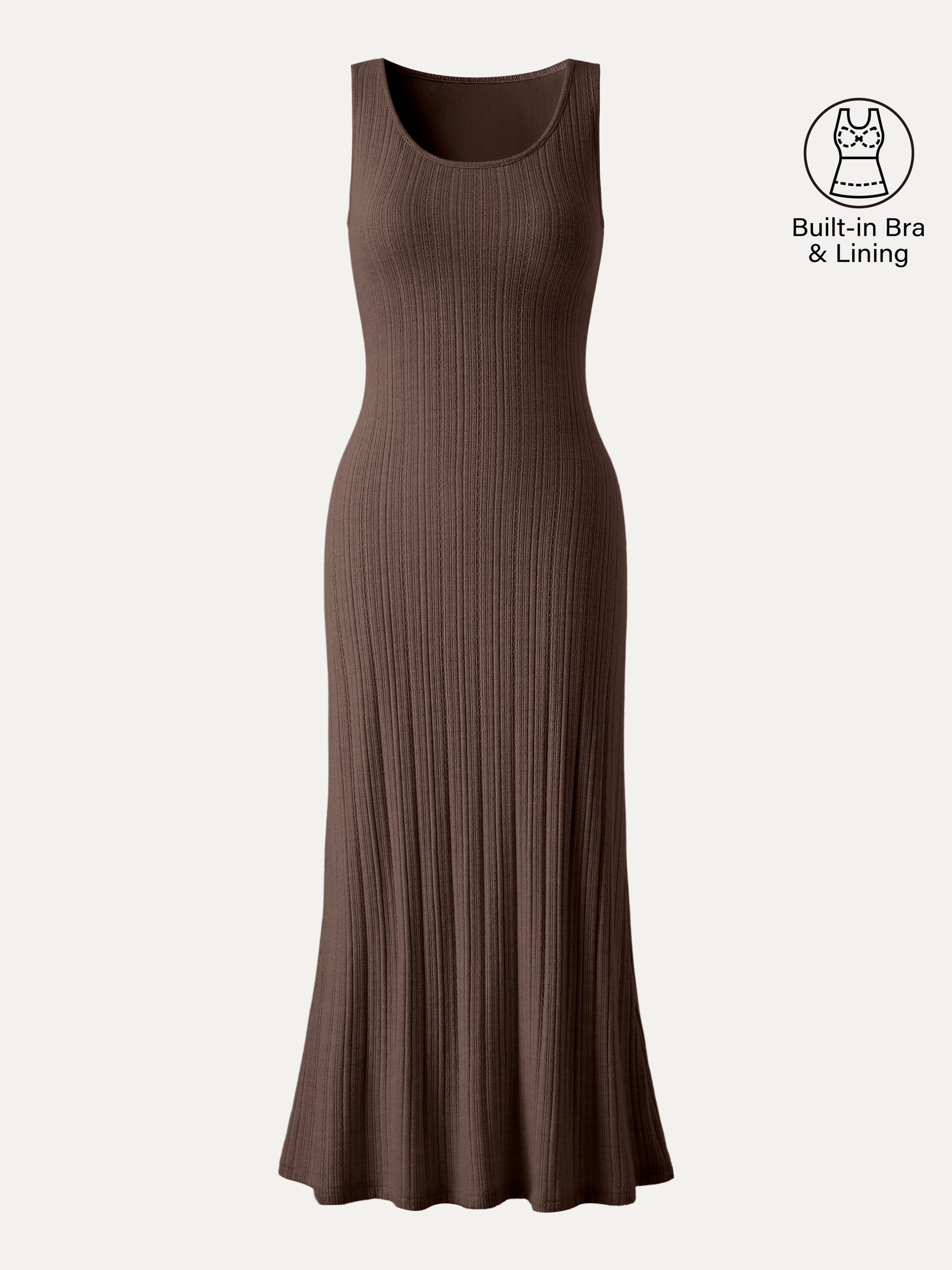 Pointelle U-Neck Maxi Bra Dress