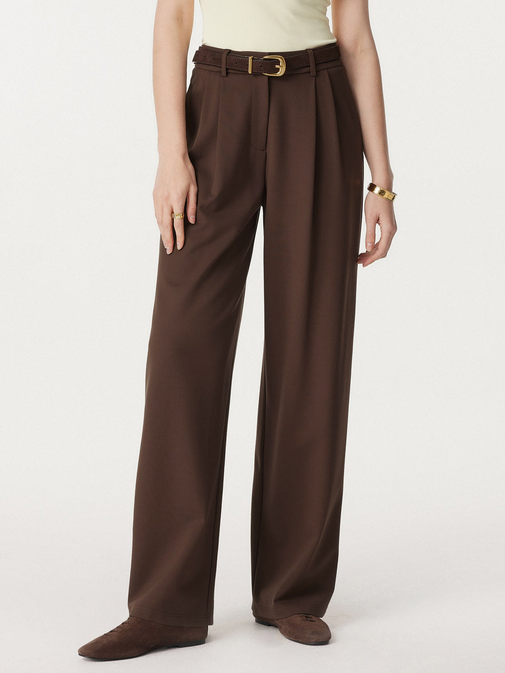 2Pcs Set Boatneck Relaxed Top & Wide Leg Pant with Pockets
