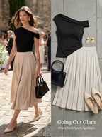 2Pcs Set Multi-wear Bra Top & Volume Skirt with Pockets