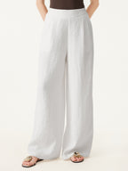 2Pcs Set V-neck Bra Top & Mid Rise Wide Leg Pant with Pockets