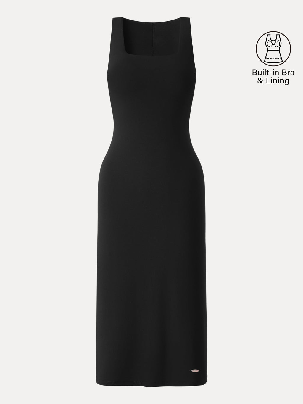 Back Smoothing Bandless Square Neck Midi Bra Dress
