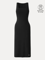 Back Smoothing Bandless Square Neck Midi Bra Dress