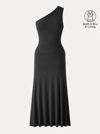 SkinKiss Ruched One Shoulder Maxi Bra Dress