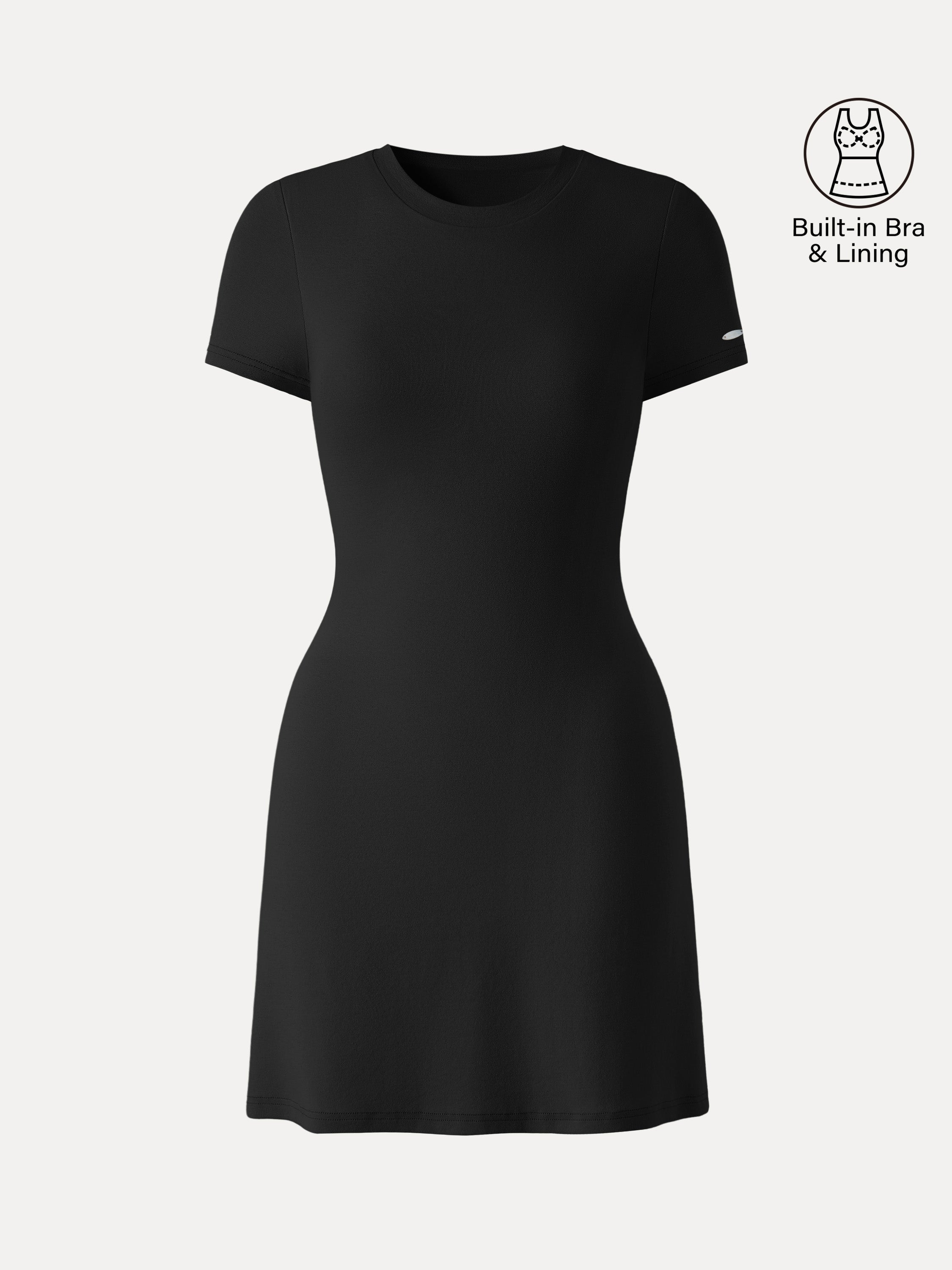 Back Smoothing Everyday Cotton Short Sleeve Mini Bra Dress
