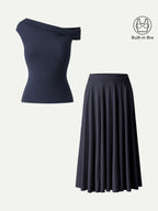 2Pcs Set Multi-wear Bra Top & Volume Skirt with Pockets