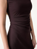 2Pcs Set Tucked Asymmetrical Hem Top & High Rise Wide Leg Pant