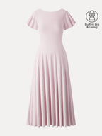 SkinKiss Boatneck Fit-and-Flare Maxi Travel Bra Dress with Pockets