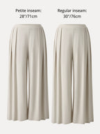 2Pcs Set Petite Wide Leg Palazzo Pant with Pockets & Ruched Bra Tank