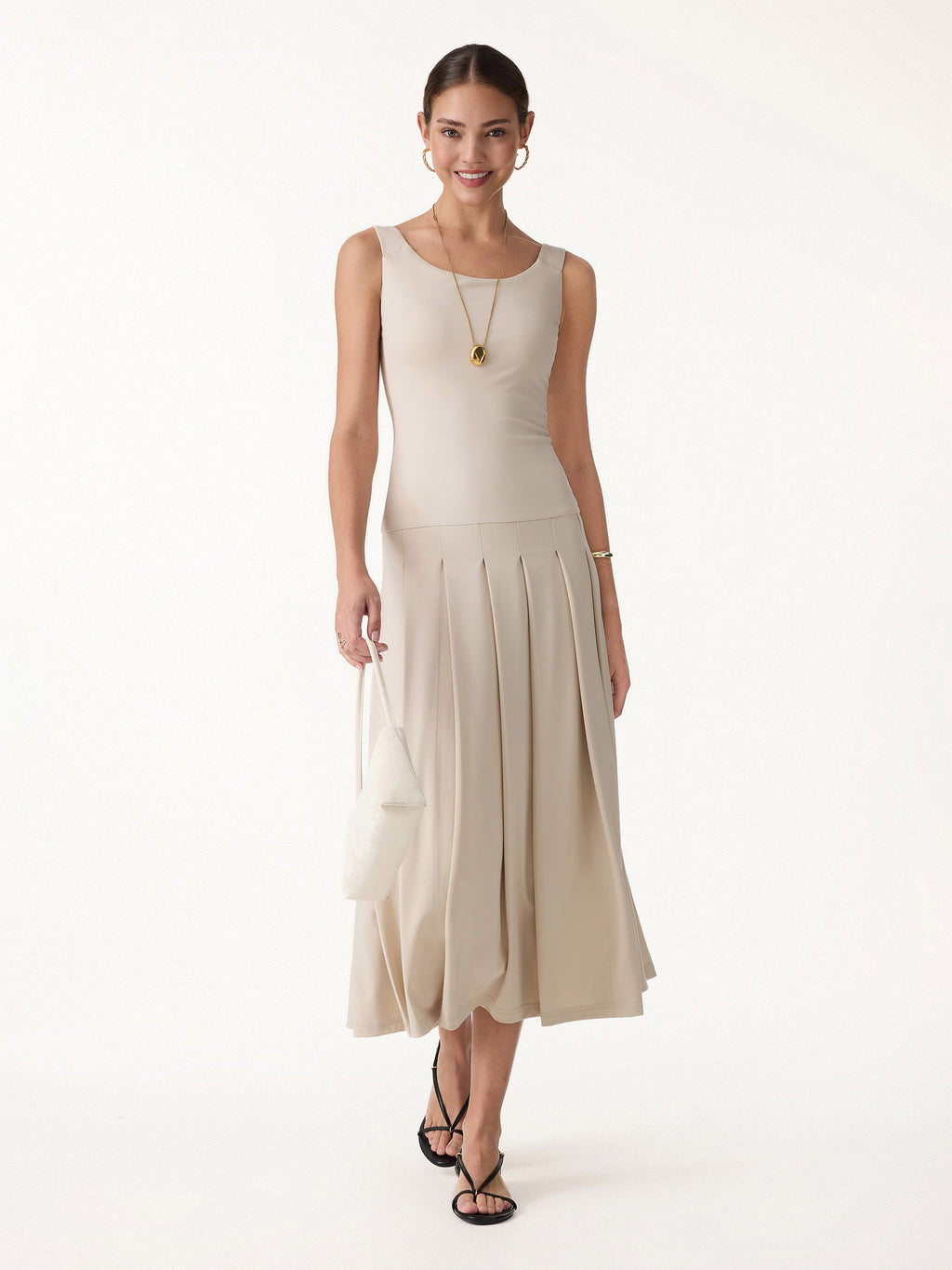 CoolTouch Multi-Wear Pleated Midi Bra Dress