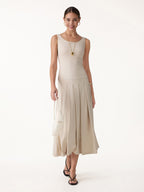 CoolTouch Multi-Wear Pleated Midi Bra Dress