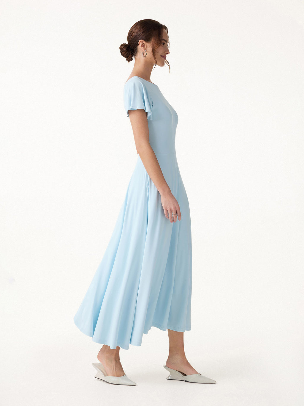 SkinKiss Boatneck Fit-and-Flare Maxi Travel Bra Dress with Pockets