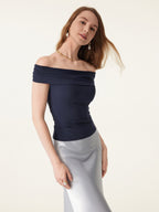 2Pcs Set Multi-wear Bra Top & Side Ruched A-line Midi Skirt
