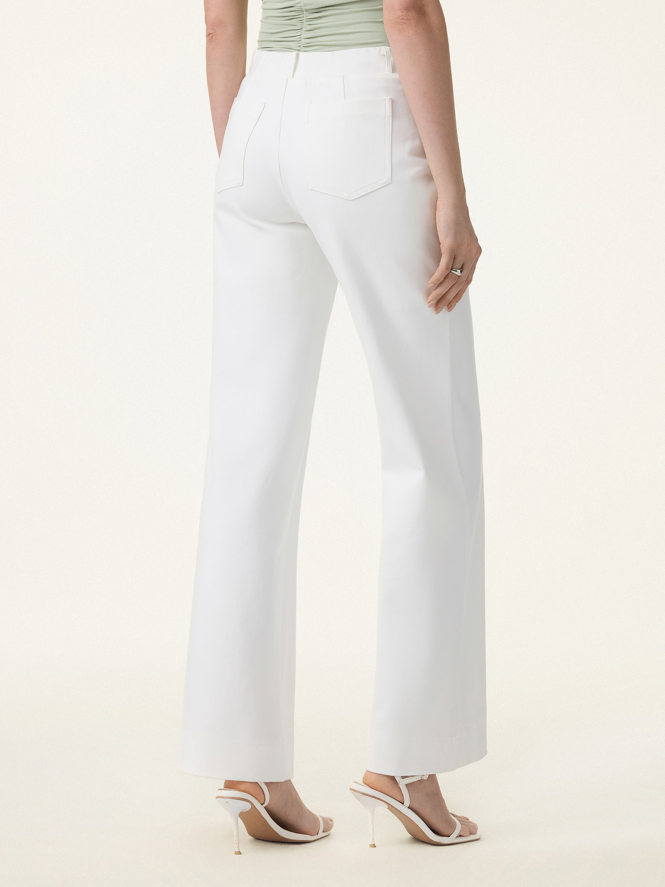 2Pcs Set Cowl Asymmetrical Tucked Top & Wide Leg Pant with Pockets