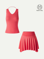 2Pcs Set CoolTouch Spaghetti Brami & Playful Mini SkIrt