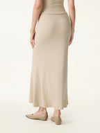 2Pcs Set Cap Sleeve Asymmetrical Bra Top & Mermaid Flare Maxi Skirt
