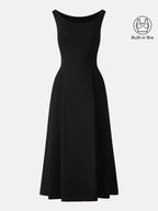 Balletic Scoop Neck Midi Bra Dress with Pockets