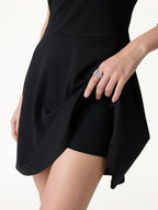 Stretch Ponte Square Neck Mini  A-Line Bra Dress with Pockets