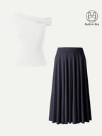 2Pcs Set Multi-wear Bra Top & Volume Skirt with Pockets