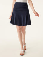 2Pcs Set Square Open-Back Bra Tank & Mini Circle Skirt with Lined Shorts