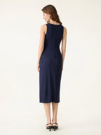 Back Smoothing Bandless Square Neck Midi Bra Dress