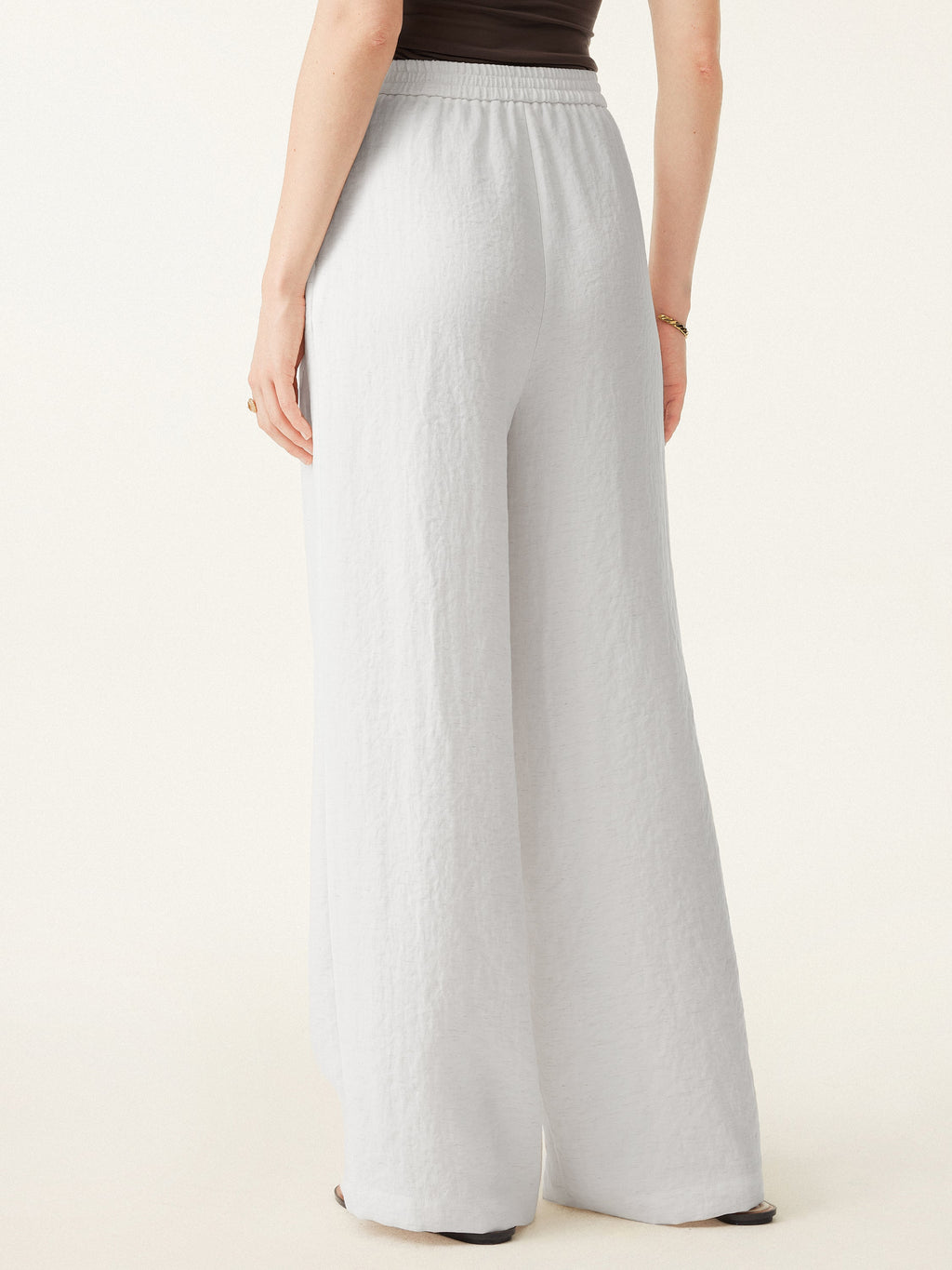 2Pcs Set V-neck Bra Top & Mid Rise Wide Leg Pant with Pockets