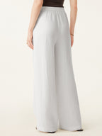 2Pcs Set V-neck Bra Top & Mid Rise Wide Leg Pant with Pockets