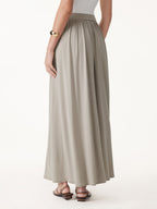 2Pcs Set Spaghetti Bra Top with Side Slit & A-Line Maxi Skirt with Pockets