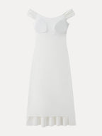 Flowy Criss Cross Off-shoulder Midi Bra Dress