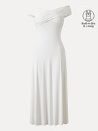 Flowy Criss Cross Off-shoulder Midi Bra Dress
