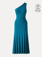 SkinKiss Ruched One Shoulder Maxi Bra Dress