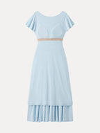 SkinKiss Boatneck Fit-and-Flare Maxi Travel Bra Dress with Pockets