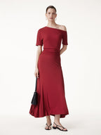 2Pcs Set CoolTouch Short Sleeve Top & Maxi Flared Skirt