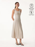 CoolTouch Multi-Wear Pleated Midi Bra Dress